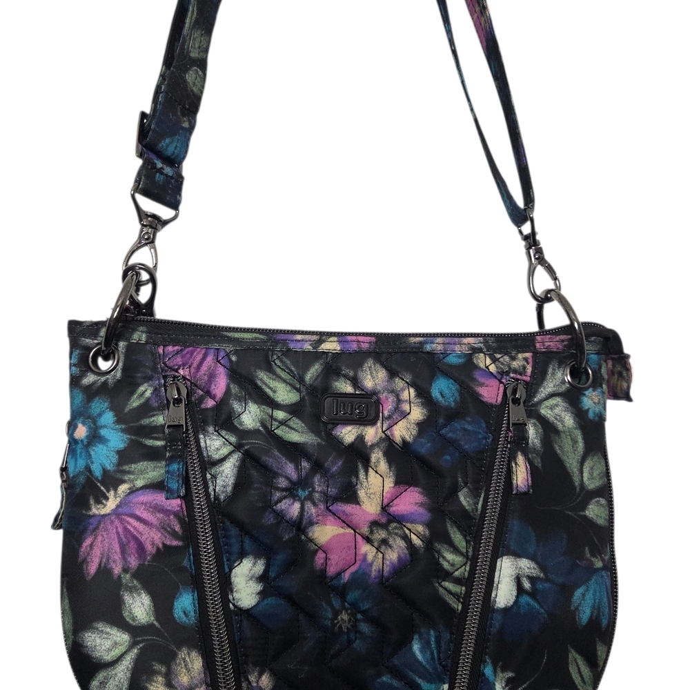 EUC Lug Swivel Convertible Crossbody Bag Bloom Black Floral Print - Picture 3 of 16